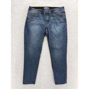 Democracy Ab Solution Ankle Skimmer Jeans Womens 14P Blue Indigo No-Gap Stretch